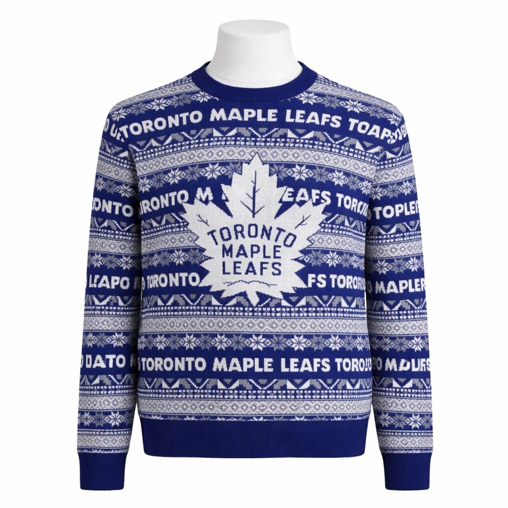 Size L Toronto Maple Leafs Mens Ugly Christmas Sweater NHL Knit Holiday Pullover